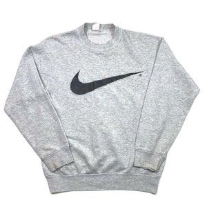 VTG Nike Big Swoosh Logo Sweatshirt Crewneck Fruit of the Loom Gray Men’s M